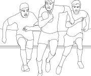 Coloriage Match de rugby en vecteur