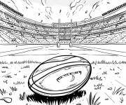 Coloriage Match de rugby en vecteur