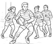 Coloriage Match de rugby mixe