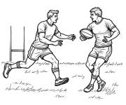 Coloriage Match de rugby pour maternelle