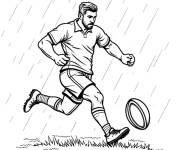 Coloriage Match de rugby sous la pluie
