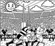 Coloriage Match de rugby spectaculaire