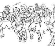 Coloriage Match rugby petite section