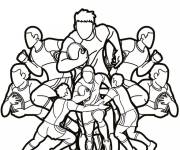 Coloriage M&ecirc;l&eacute;e de rugby