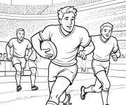 Coloriage Passion de match de rugby