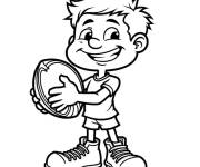 Coloriage Petit rugbyman