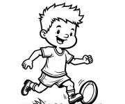 Coloriage Petit rugbyman en herbe