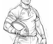 Coloriage Photo d'un joueur Fran&ccedil;ais de rugby