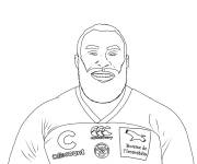 Coloriage Profile de joueur de rugby populaire