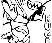 Coloriage Requin jouant au Rugby