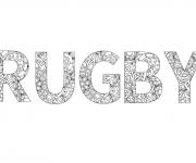 Coloriage Rugby en lettre zentangle