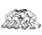 Coloriage Rugby en m&ecirc;l&eacute;e