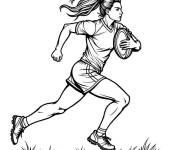 Coloriage Rugby f&eacute;minin