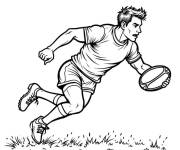 Coloriage Rugbyman en action pour enfants