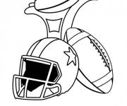 Coloriage Superbowl, ballon et casque de football am&eacute;ricain