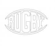 Coloriage Texte de rugby sur un ballon