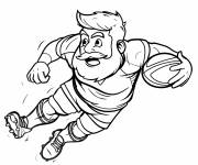 Coloriage Un adulte joueur de rugby