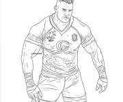 Coloriage Un fort joueur de rugby