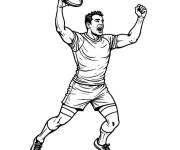 Coloriage Un joueur de rugby qui marque des points