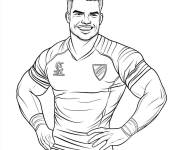 Coloriage Un joueur Fran&ccedil;ais sur le th&egrave;me de rugby