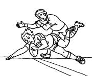 Coloriage et dessins gratuit Un match de rugby à imprimer