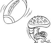 Coloriage et dessins gratuit Woody Woodpecker en coup franc de rugby à imprimer