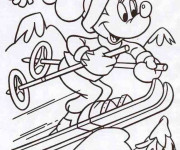 Coloriage Mickey Mouse Skieur