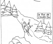 Coloriage Paysage de Ski