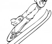 Coloriage Saut &agrave; Ski