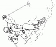 Coloriage Ski au crayon