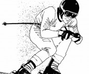 Coloriage Ski r&eacute;aliste