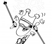 Coloriage Skieur comique