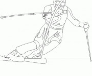 Coloriage Skieur en course