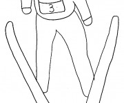 Coloriage Skieur en plein air