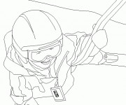 Coloriage Skieur monte la Montagne