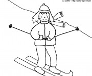 Coloriage Skieur simplifi&eacute;