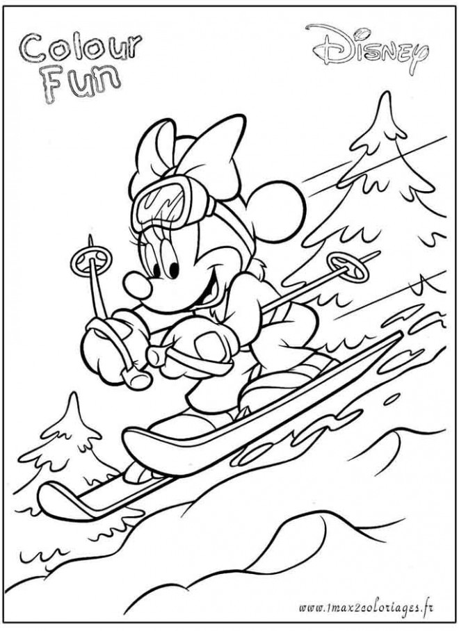 Coloriage et dessins gratuits Skieuse Disney à imprimer