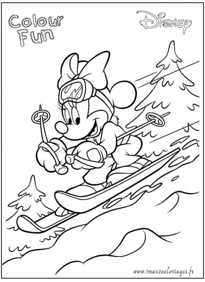 Coloriage Skieuse Disney dessin gratuit à imprimer