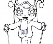 Coloriage Skieuse Kawaii mignonne
