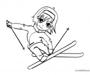Coloriage et dessins gratuit Un Petit Skieur à imprimer