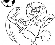 Coloriage Astronaute joue au Soccer