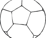 Coloriage Ballon de Soccer en noir