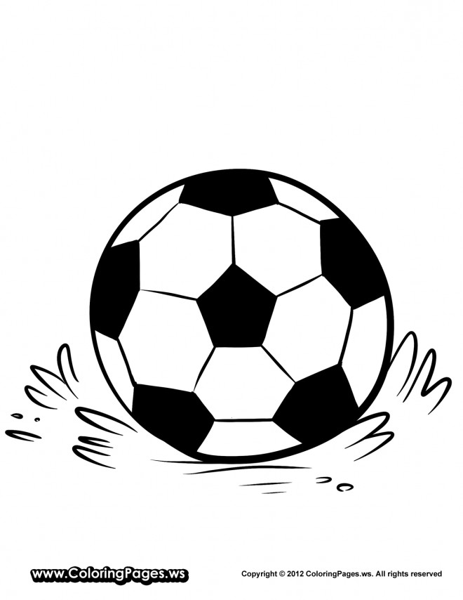 Coloriage Ballon De Soccer Sur Le Terrain Dessin Gratuit à