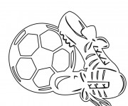 Coloriage Chaussures de Soccer stylis&eacute;