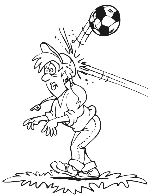 Coloriage et dessins gratuits Entraîneur Soccer humoristique à imprimer