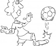 Coloriage Femme qui joue au Ballon
