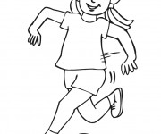 Coloriage Fille Soccer joyeuse