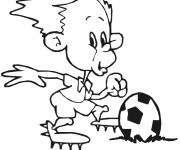 Coloriage Footballeur dr&ocirc;le
