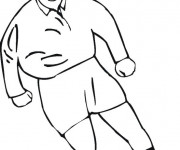Coloriage Footballeur qui avance