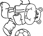 Coloriage Hippopotame joueur de Soccer